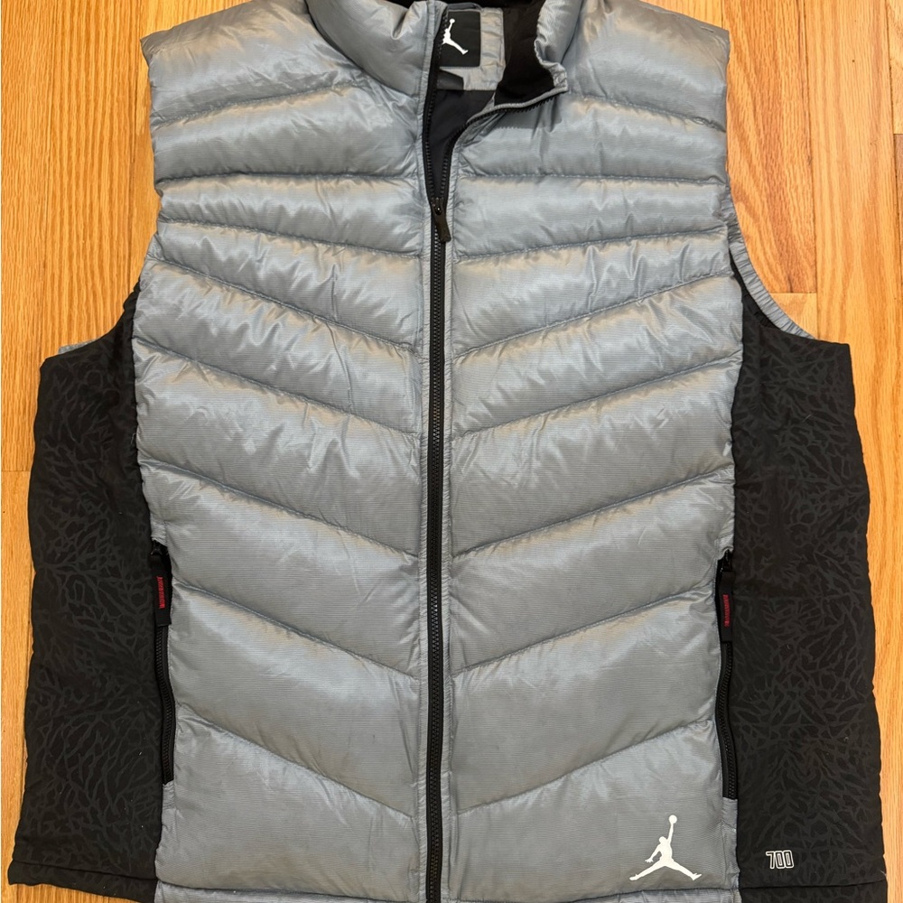 Nike Air Jordan Puffer Down Silver Black Vest 3XL